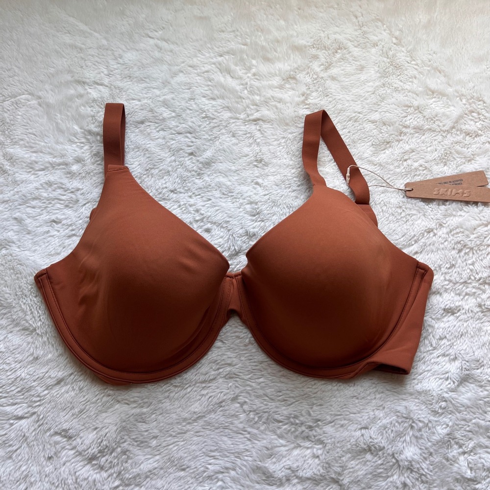 Skims Women's Fits Everybody Scoop Plunge Bra Bronze Size 34H BR-UWR-1997 NWT